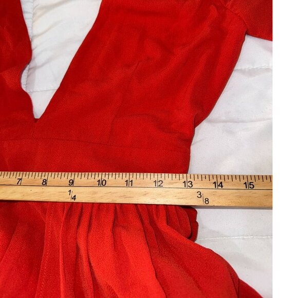 Red Socialite Womens V-Neck Romper with Short Sleeves - Picture 12 of 13